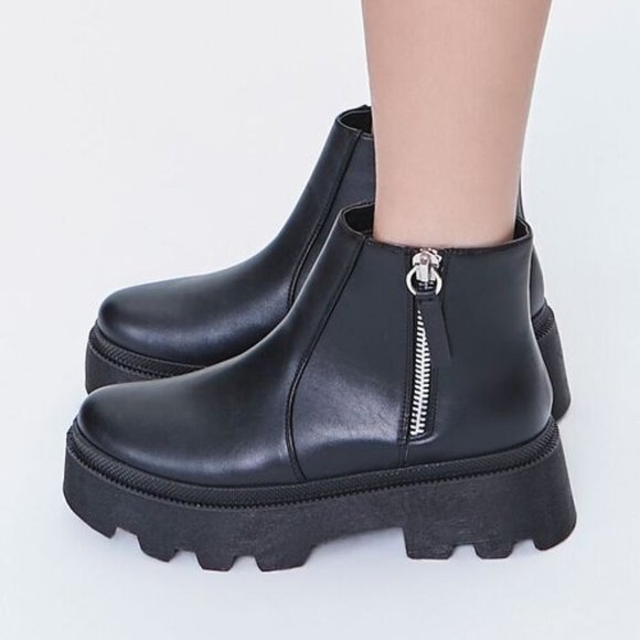 Forever 21 Shoes - Faux Leather Lug Booties NWT